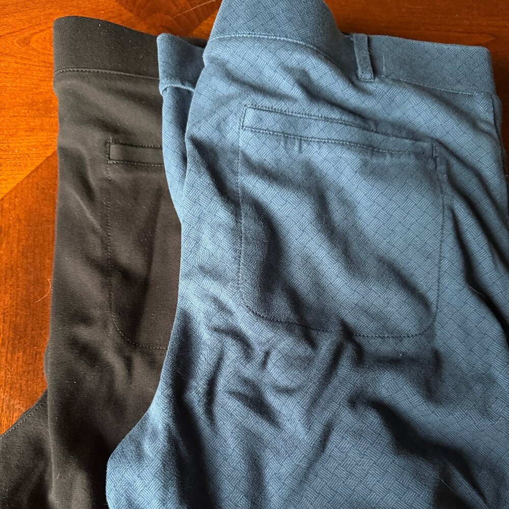 2 Betabrand Black and Blue Pattern Stretch - XL S-Petite